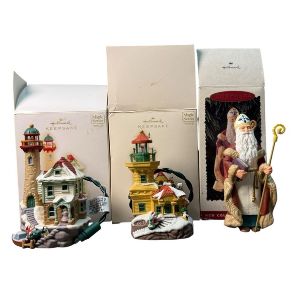 Hallmark Other - Hallmark Keepsake Lot‎ 2007 READ + 2009 Lighthouse Greetings & 1995 St Nicholas